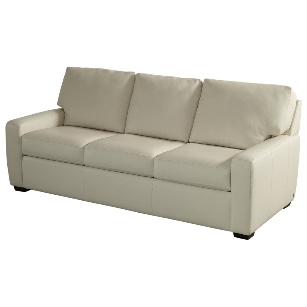 American Leather Carson CSN SO3 ST Contemporary Leather Sofa With Wood 